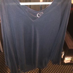 Blue life long sleeved top
